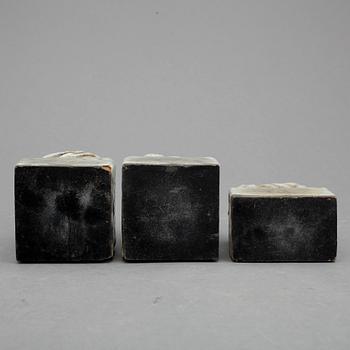 SIGILL, 3 st, keramik, Kina, 1800/1900-tal.