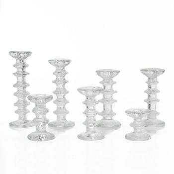 Timo Sarpaneva, ljusstakar, 7 st, glas, "Festivo", Iittala.