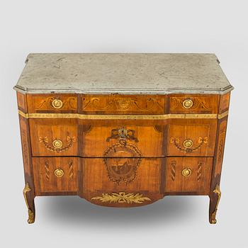 A Gustavian late 18th century commode attributed to J. Hultsten.