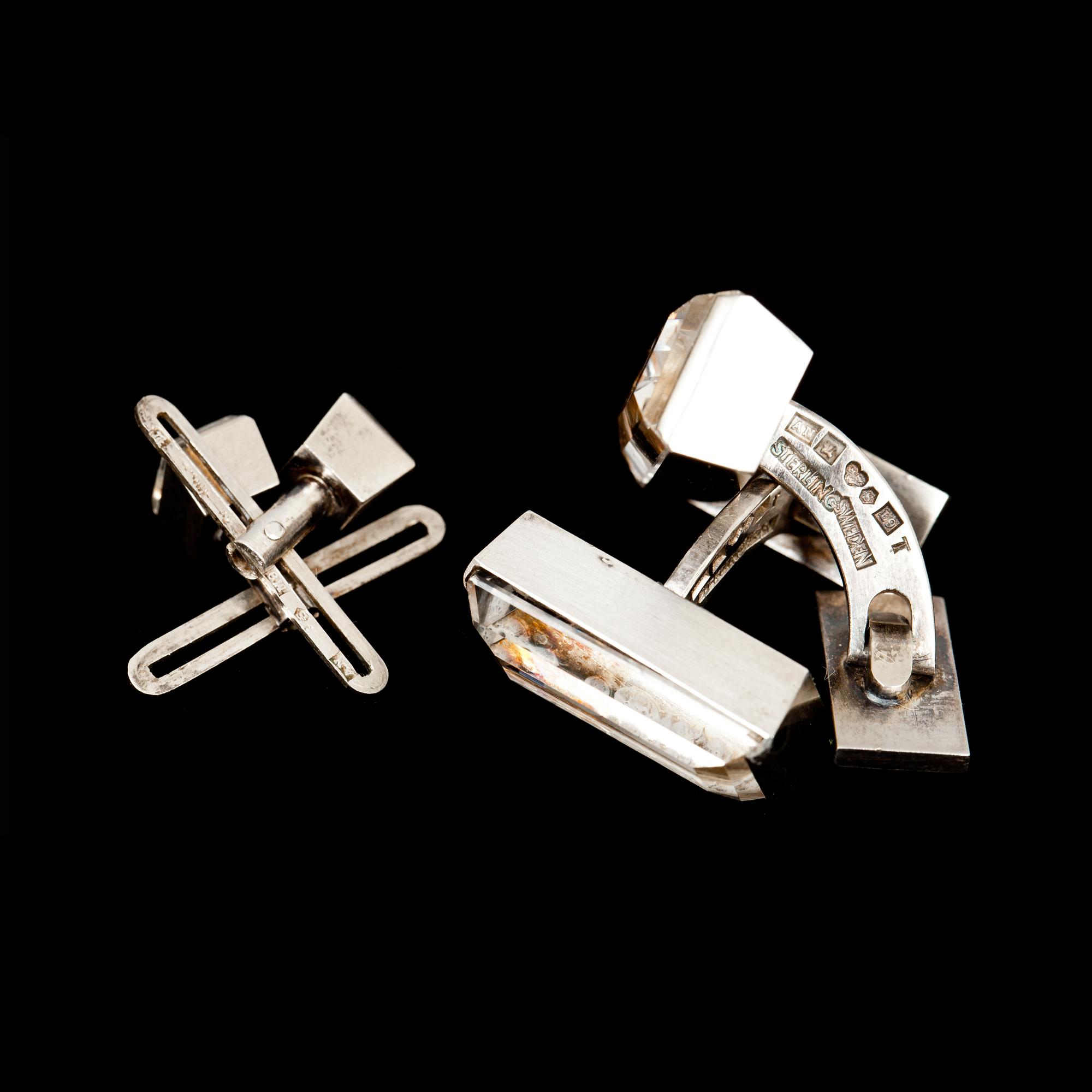 HERRGARNITYR, 4 delar, sterling silver. Wiwen Nilsson  Lund 1961 resp. 1962.  Vikt tot ca 21 g.