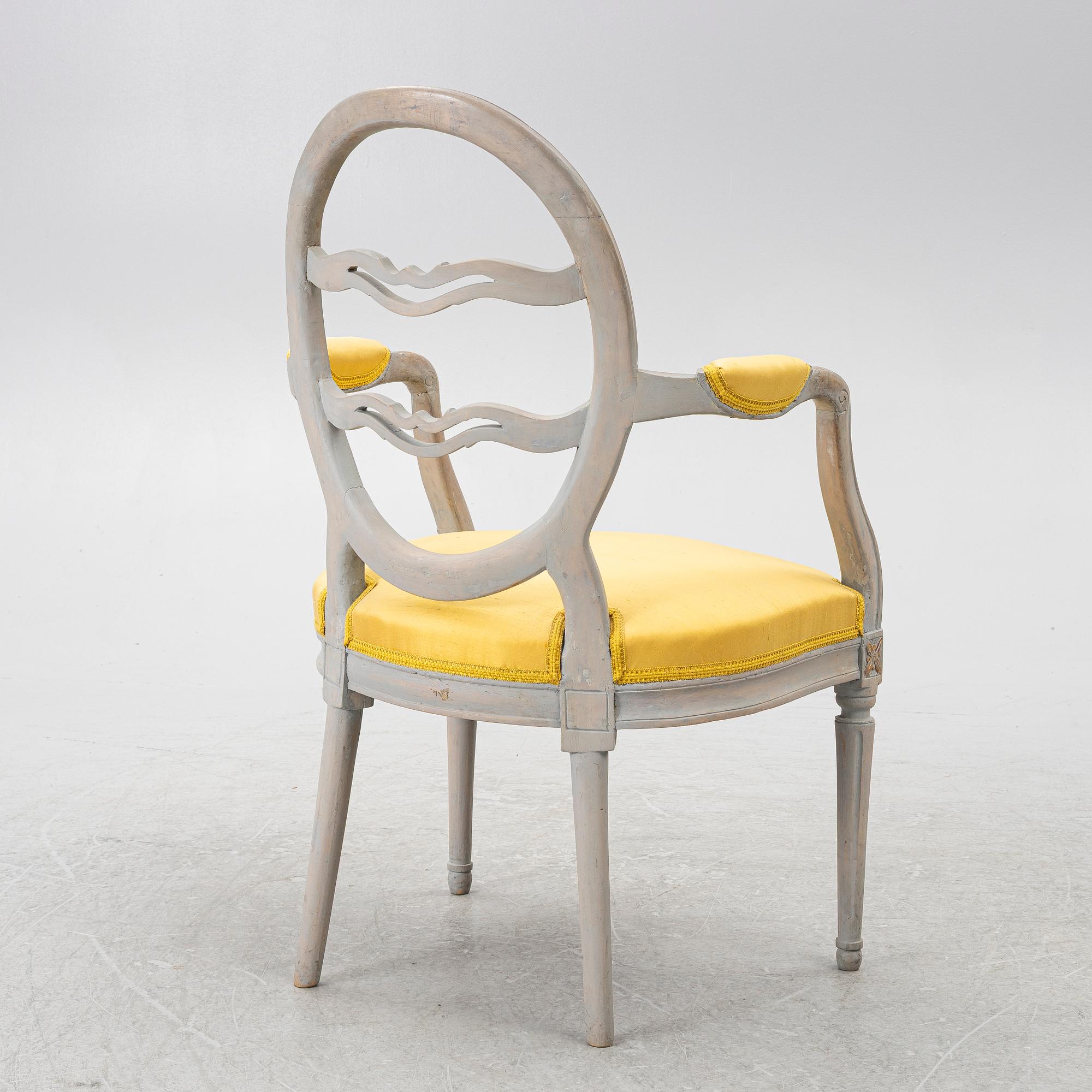 Armchair, so-called laughter chair, 18th century, Gustavian.