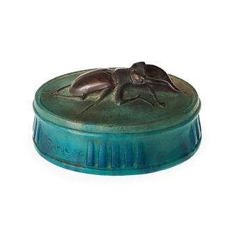 682. An Almaric Walter & Henri Bergé pate de verre box, France, 1920's.