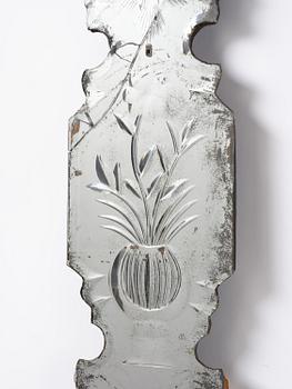 Spegellampetter, ett par, för ett ljus, omkring år 1900, Senbarockstil med delvis äldre delar.