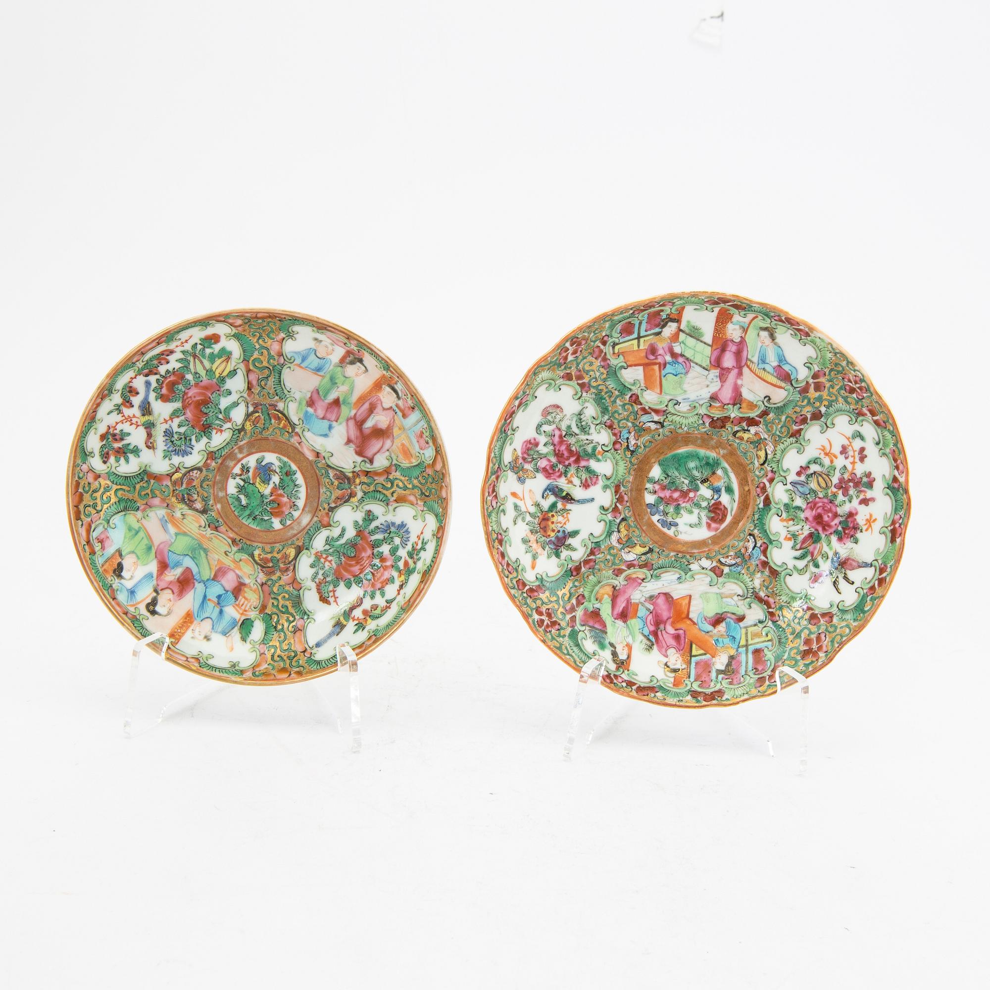 Teservis 11 dlr Kina Kanton sent 1800-tal porslin.