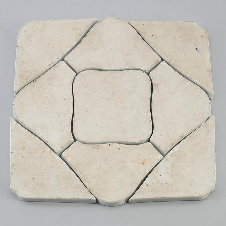 CABARET, 9 delar, porslin, Kina, sannolikt 1800-tal.