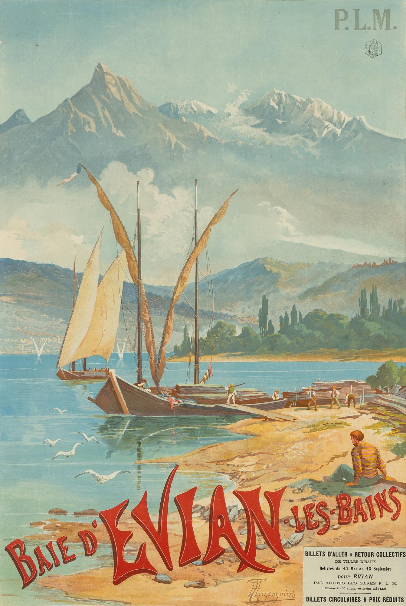 Henri Ganier Tanconville, "Bay of Evian-les-Bains".