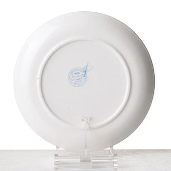 Piero Fornasetti, a set of six "Piscibus" porcelain plates, Milano, Italy.