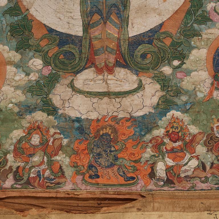 Thangka, akvarell på papper. Tibet, 1700-tal.