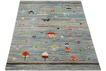 A rug, Persian Kilim, figural, c. 197 x 150 cm.
