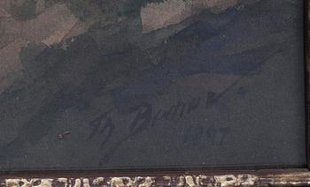OKÄND KONSTNÄR, akvarell, otydligt sign, daterad 1897.