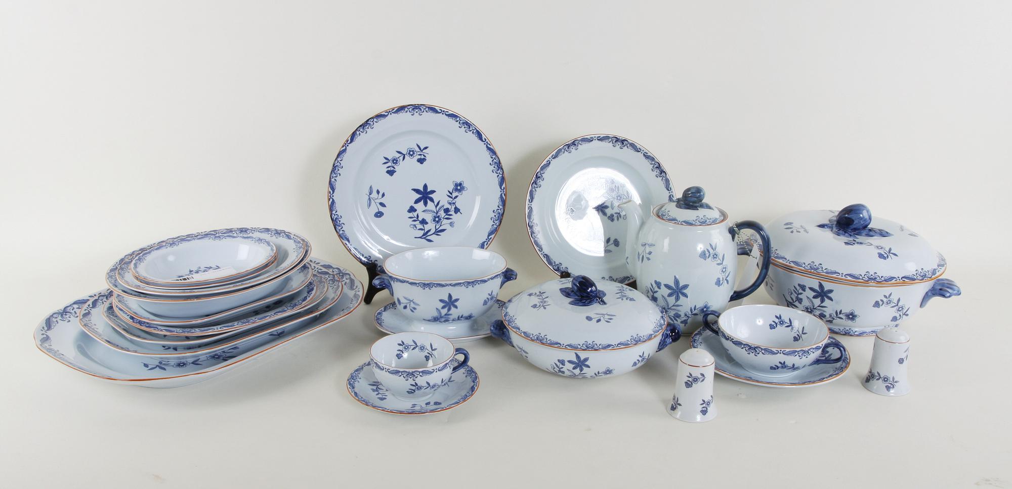 MAT- och KAFFESERVIS, 53 delar, flintgods, "Ostindia", Rörstrand.