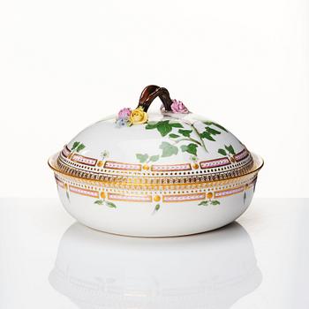 A Royal Copenhagen 'Flora Danica' vegetable tureen with cover, Denmark, early 20th Century.