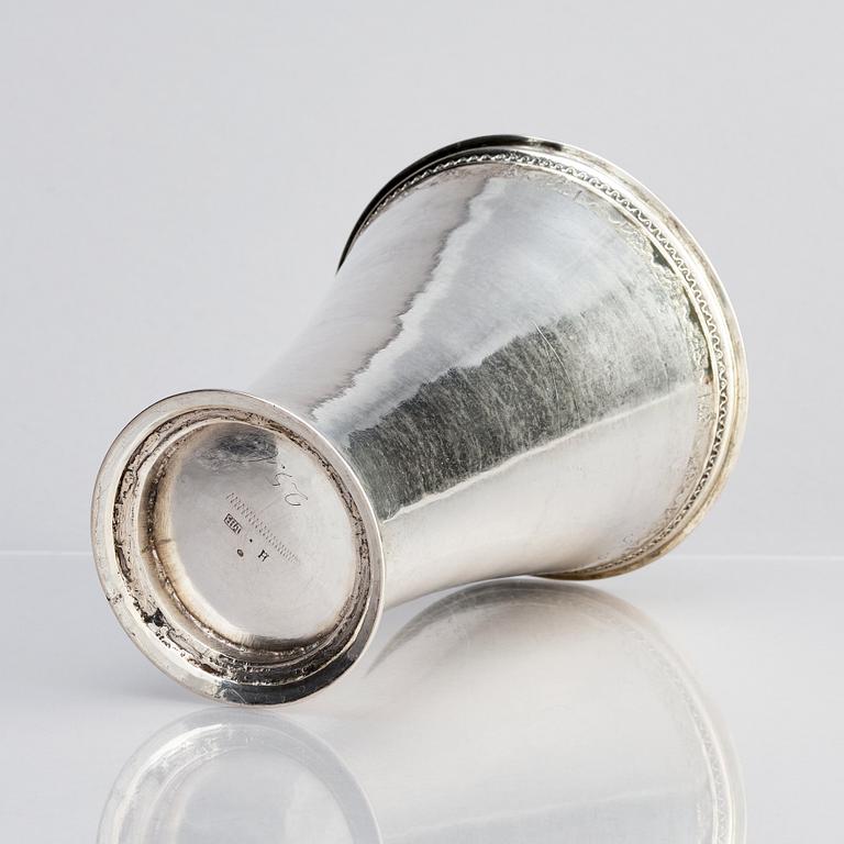 A Swedish 18th century parcel-gilt silver beaker, mark of Martin Bernström, Härnösand (active 1742-1779 (1782)).