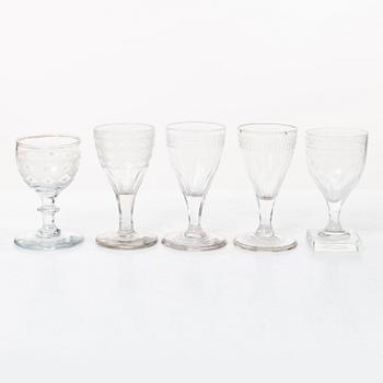 A set of thirty late Gustavian glasses, including from Casimirsborgs glassworks, late 18th/early19th century.
