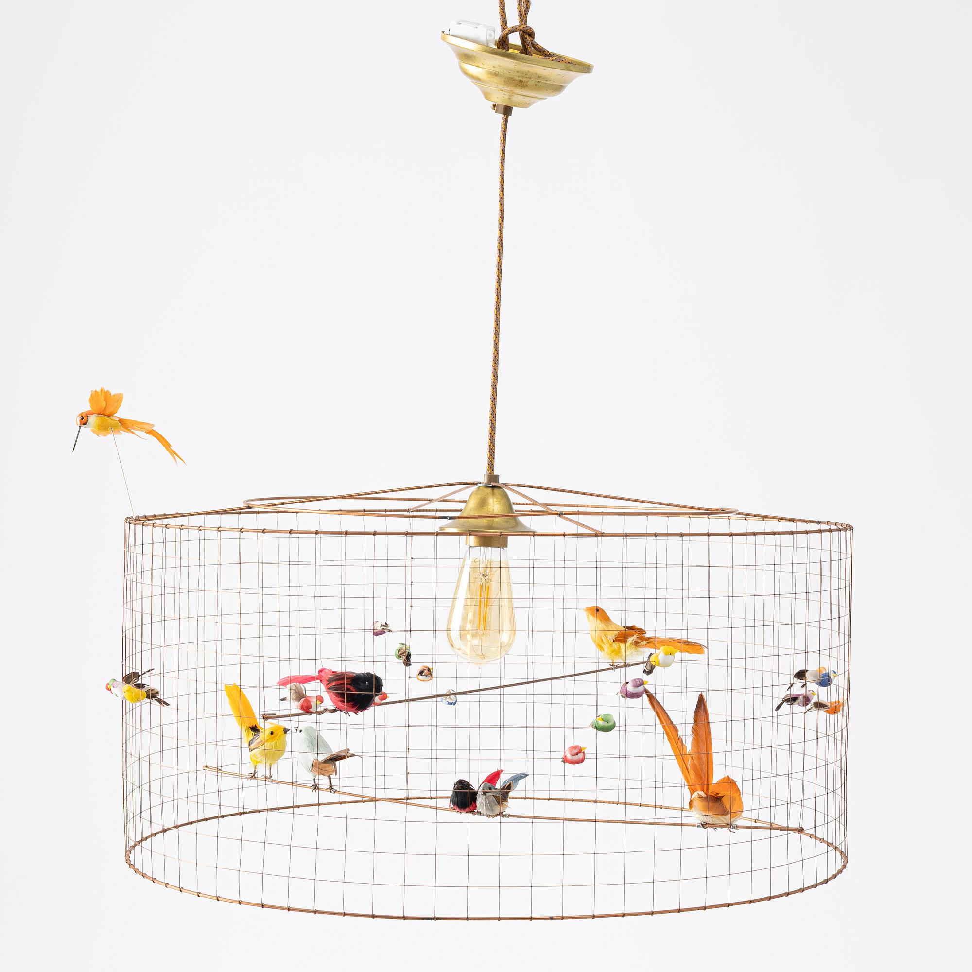 Mathieu Challières, a ceiling lamp, "Suspension Demi-Grande Volière", Challières, France.