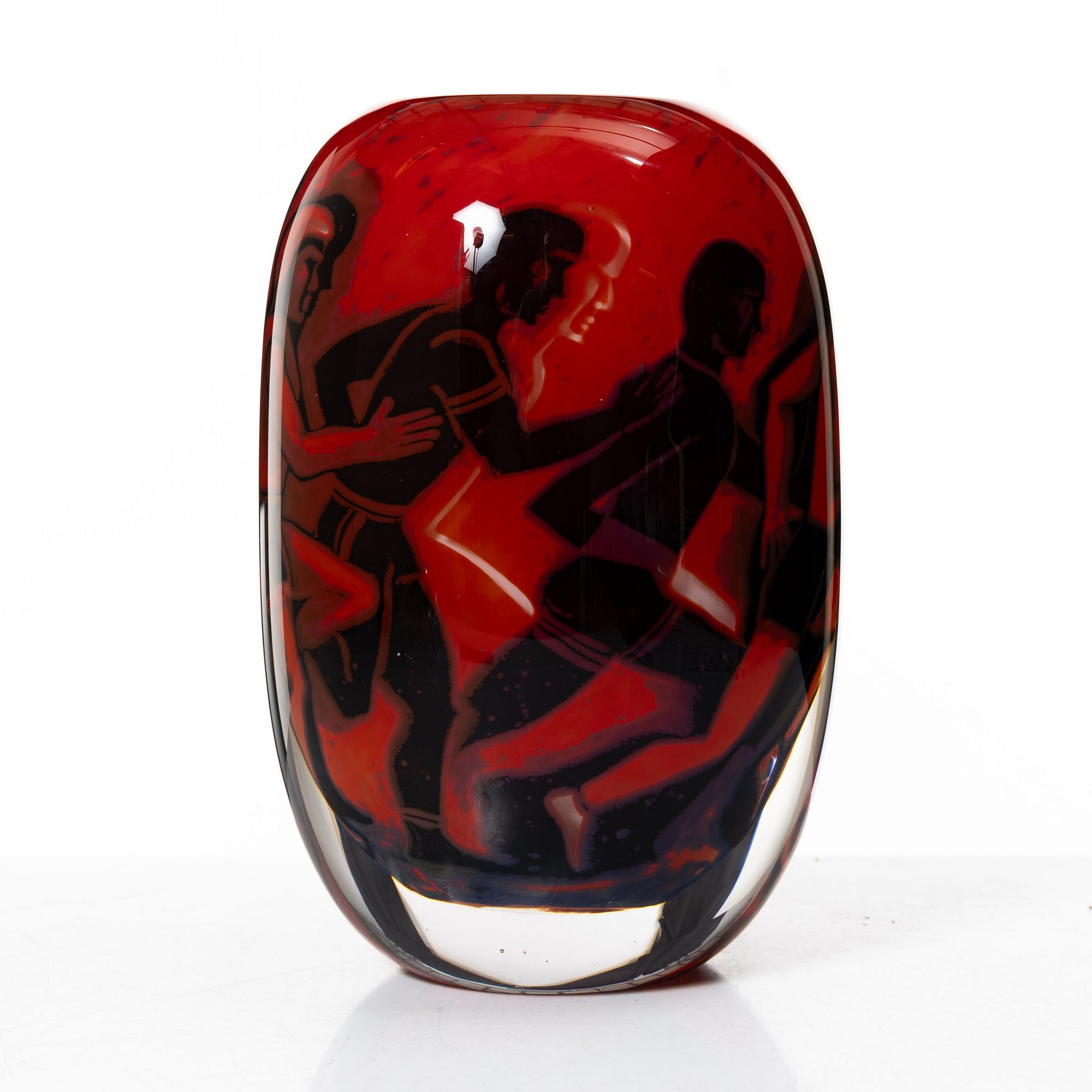 Mats Jonasson, a unique glass vase, Målerås 2008.