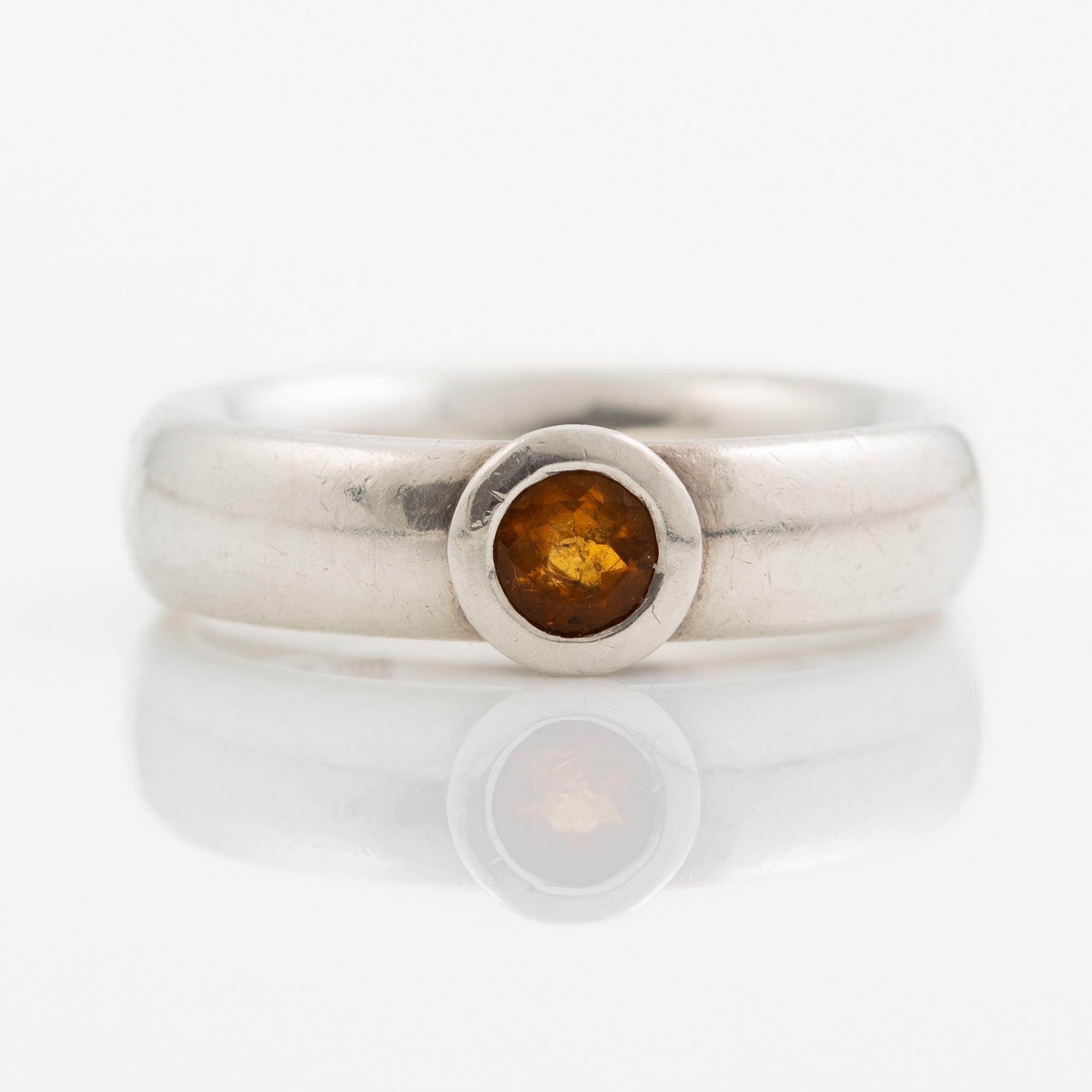 Gaudy, Ring, Gaudy, silver med citrin.