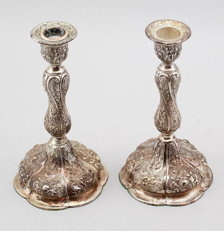 LJUSSTAKAR, 1 par, silver 830, 1900-talets första hälft.