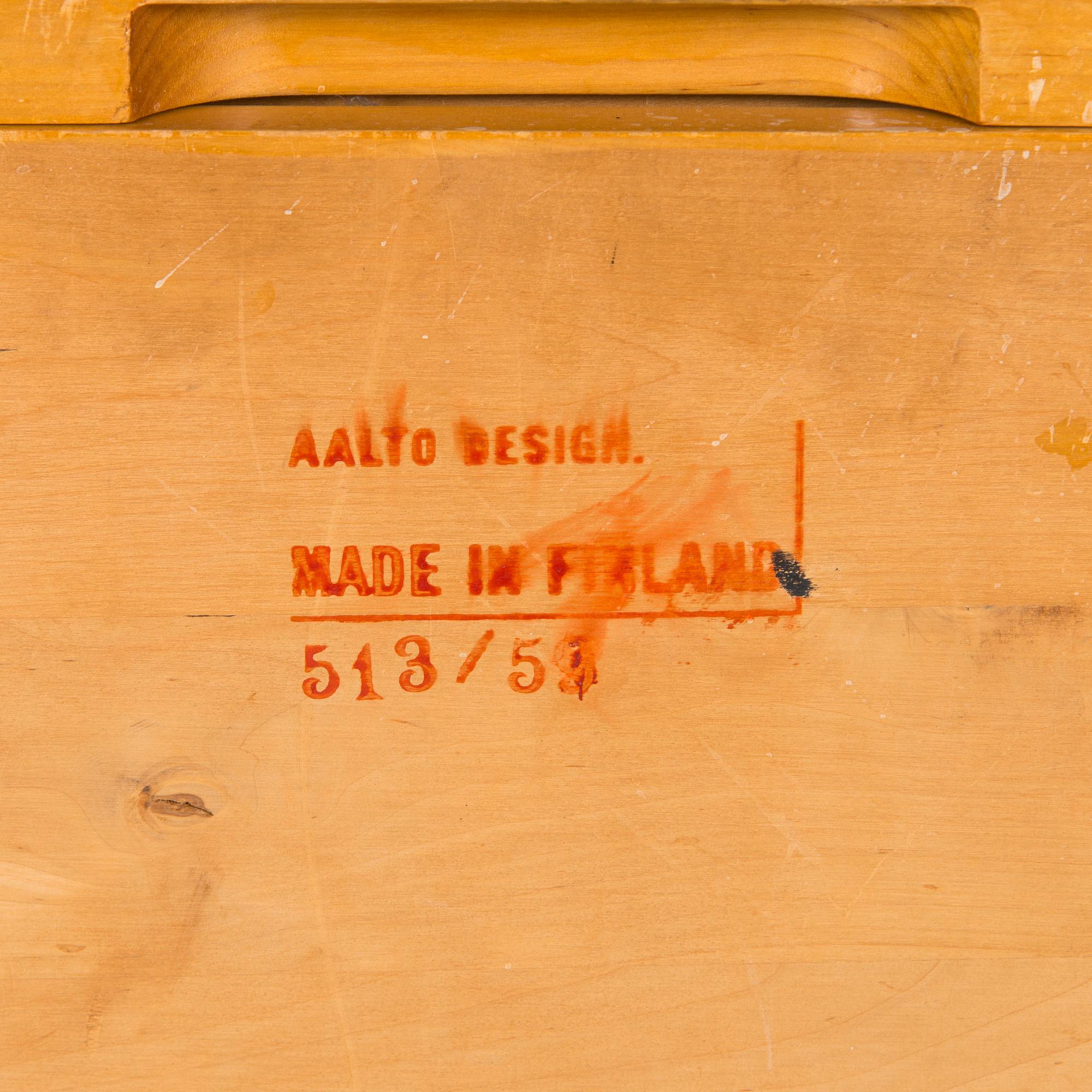 Aino Aalto, An early 1930s 'B96' drawer unit for O.Y. Huonekalu-ja Rakennustyötehdas A.B. Finland.