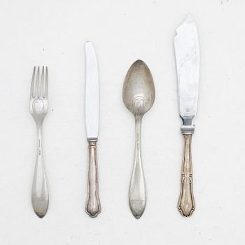 Cutlery, 28 pieces, silver, including CG Hallberg, Stockholm, 1904.