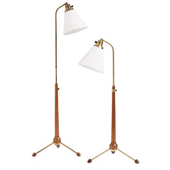 Hans Bergström, a pair of floor lamps, model '547', ateljé Lyktan, Åhus, Sweden 1940-50s.