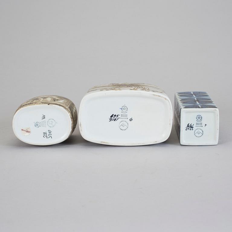 VASER, 3 st, flintgods. Ellen Malmer och Niels Thorson, 1960-/70-tal.