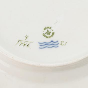 A porcelain bowl with saucer, Royal Copenhagen, Denmark.