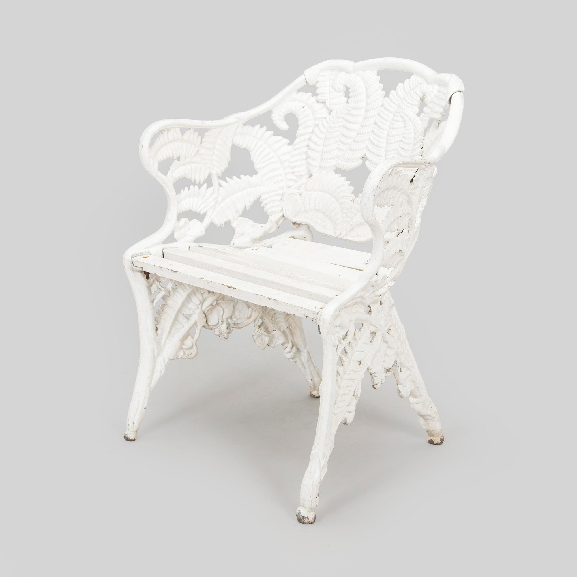 Trädgårdsstol, "Ormbunke", Melins Anderstorp, 1900-talets andra hälft.