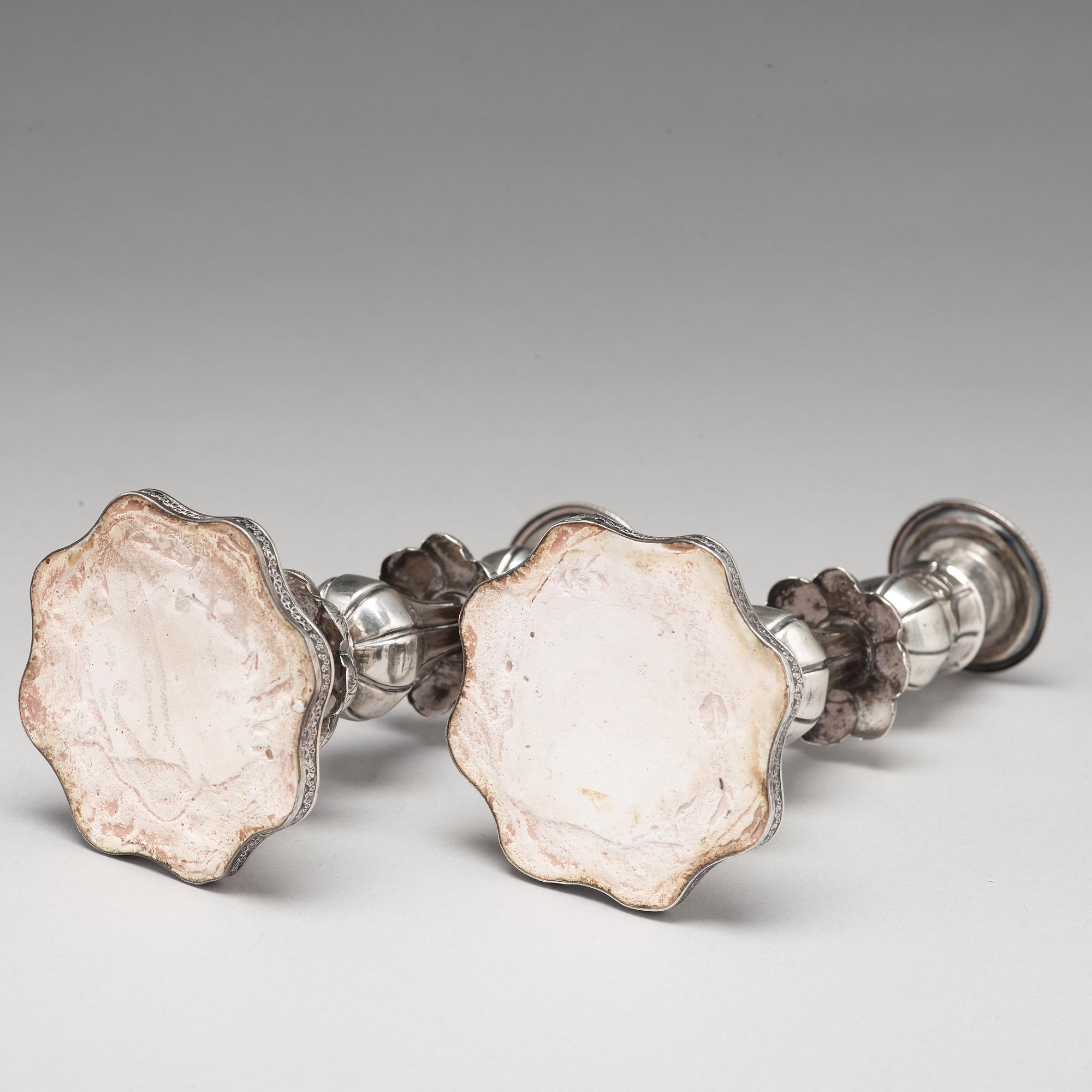 Olof Robert Lundgren, ljusstakar, ett par, silver, Åbo 1848.