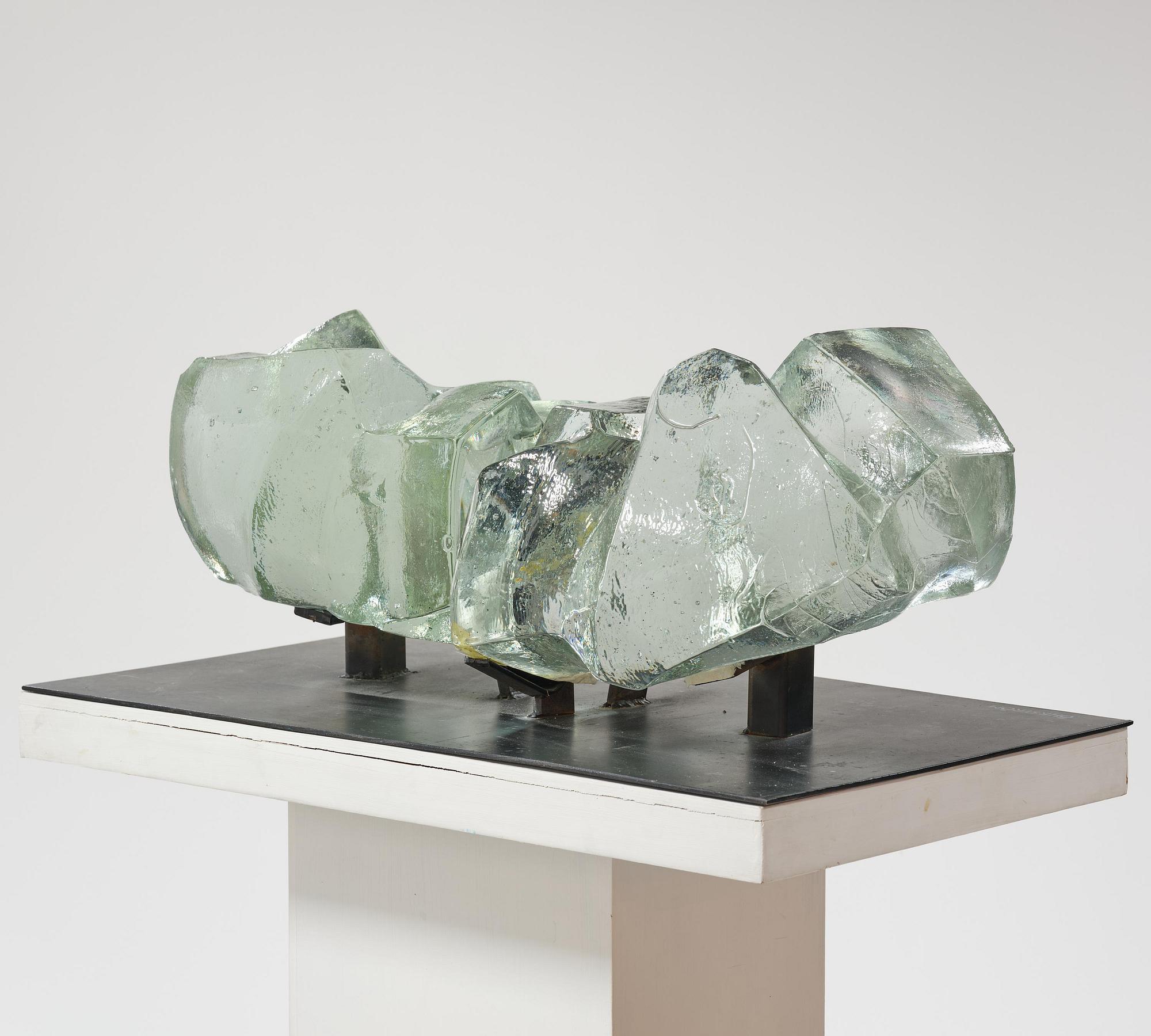Edvin Öhrström, a cast glass sculpture, Lindshammar Glassworks, 1976, ed. 1/9.
