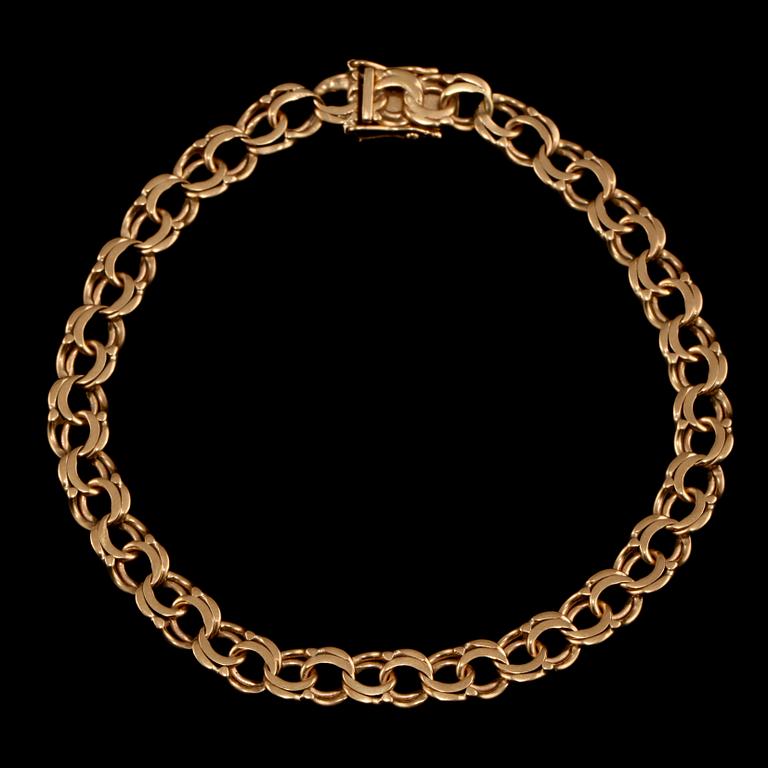 ARMLÄNK, 18k guld, Hallbergs, Köping, 1965. Vikt 10 g.