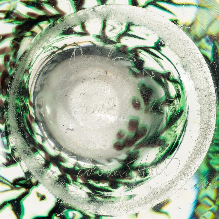 Edward Hald, vase, glass fish bowl, 1945.