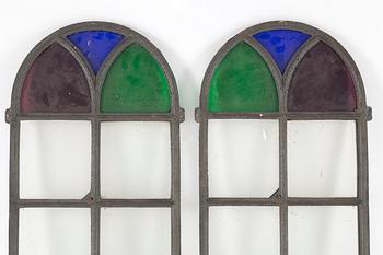 A pair of cast iron and glass windows, first half of the 20th century.