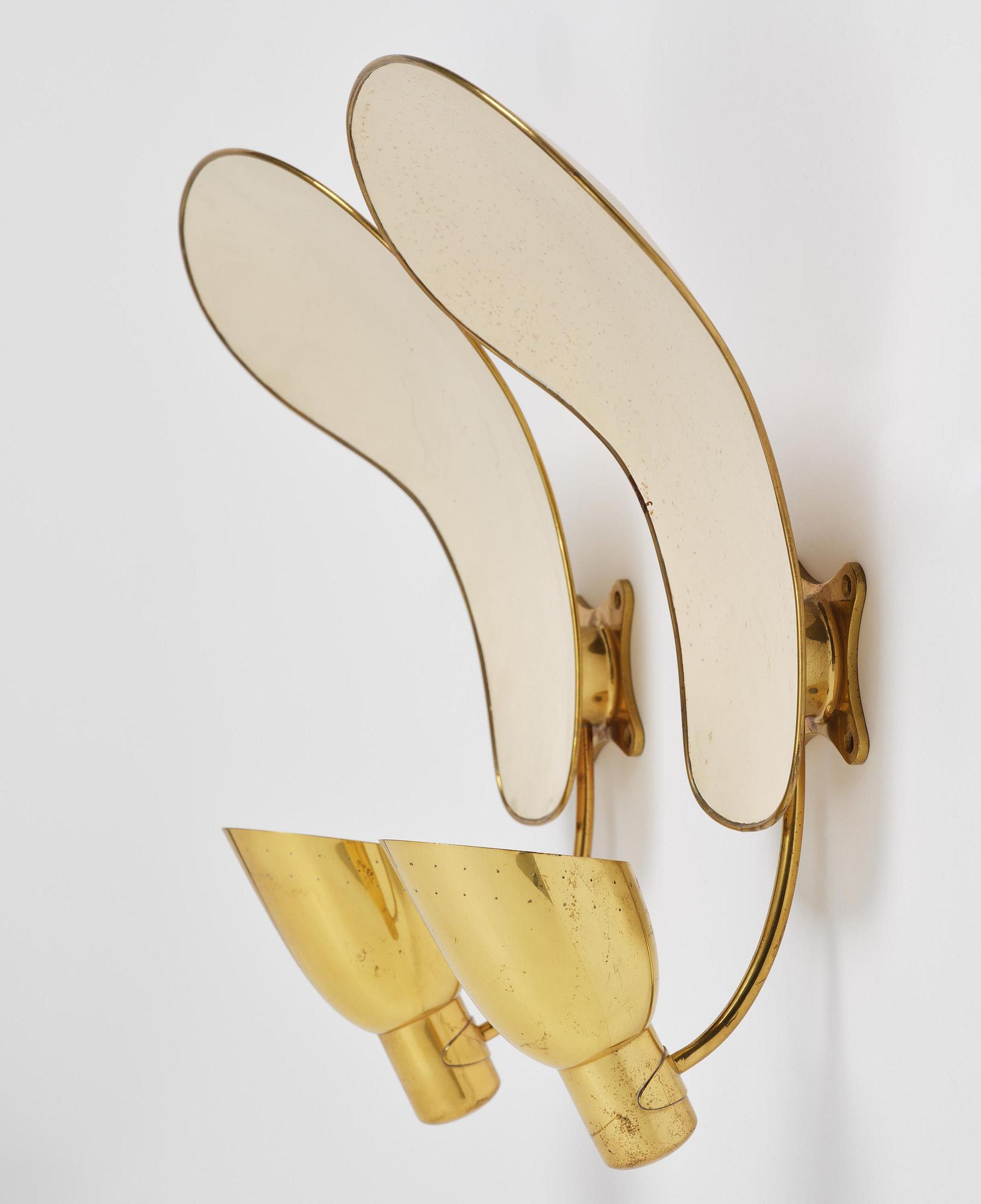 Carl-Axel Acking, a pair of wall lamps model 5029, Bröderna Malmströms Metallvarufabrik, Malmö, 1950s.