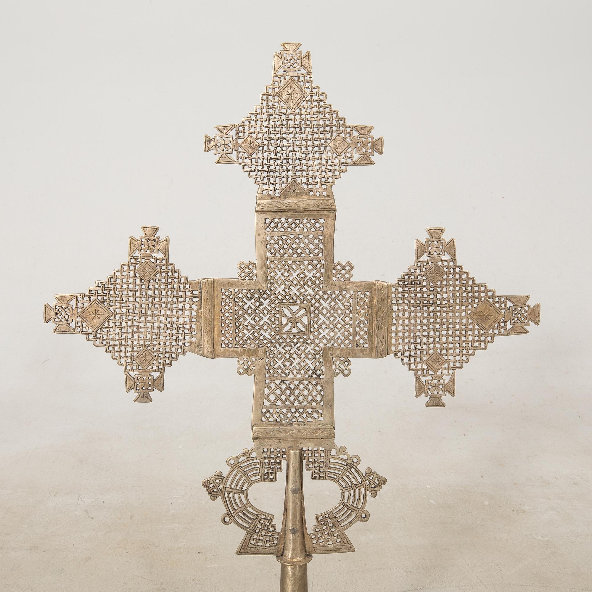 Processional cross, Coptic, Ethiopia first half of the 20th century.