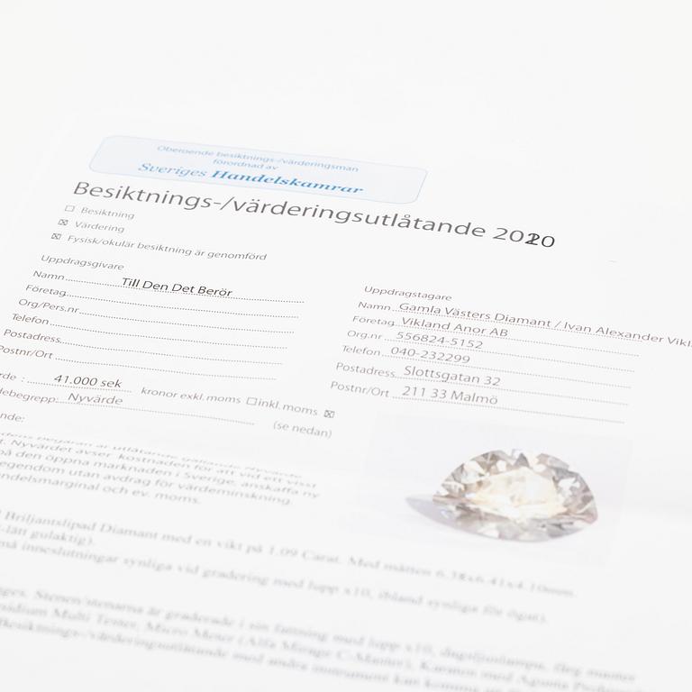 Solitaire ring in 950 platinum with a round brilliant-cut diamond, GIA certified, Van Bruun.