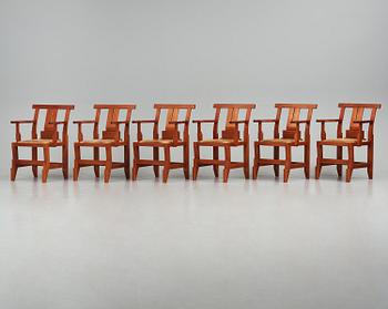 John Kandell, a set of six "Solitär" chairs, Källemo, Värnamo, post 1985.