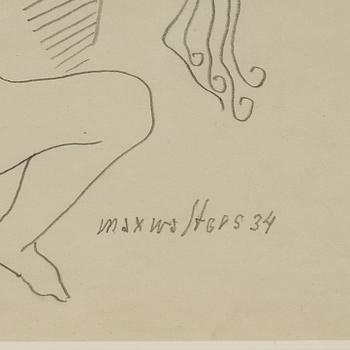 MAX WALTER SVANBERG, pencil drawing signed and dated -34.
