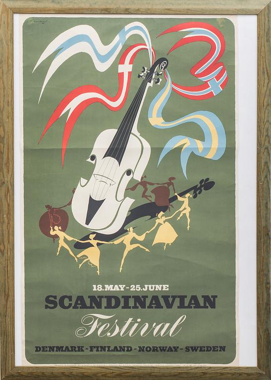 REKLAMAFFISCH, "Scandinavian festival". 1955.