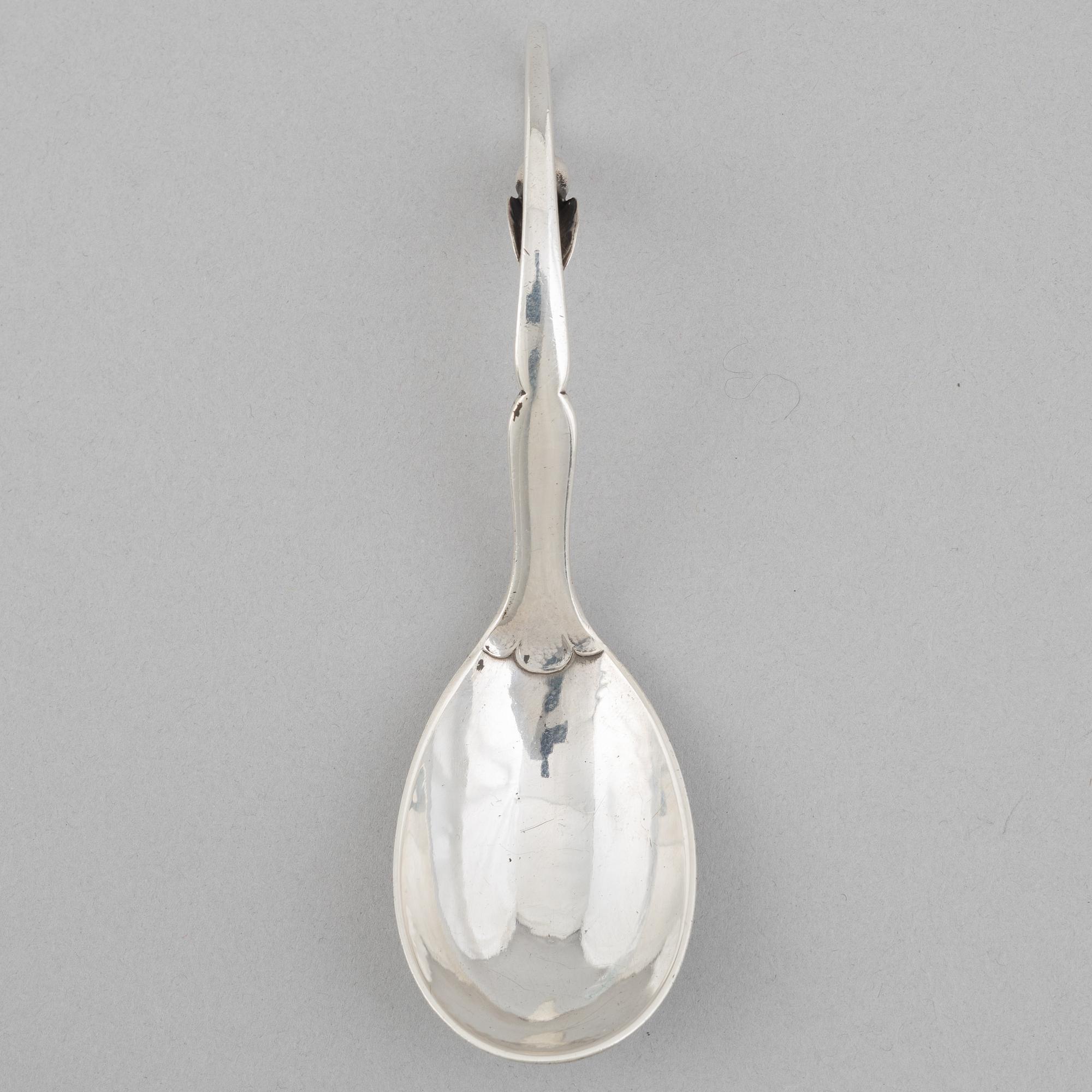 Georg Jensen, a sterling silver serving spoon, Copenhagen, Denmark 1931.