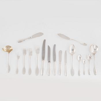 A Swedish Silver Cutlery, mark of W.A. Bolin,  Stockholm (197 pieces).