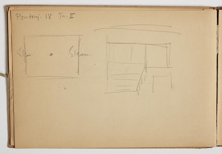 GÖSTA ADRIAN-NILSSON, sketchpad, 1920/30's, by the artist's own hand inscribed GAN with indian ink on the cover.