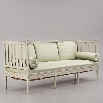 A Gustavian sofa, Stockholm, late 18th century.