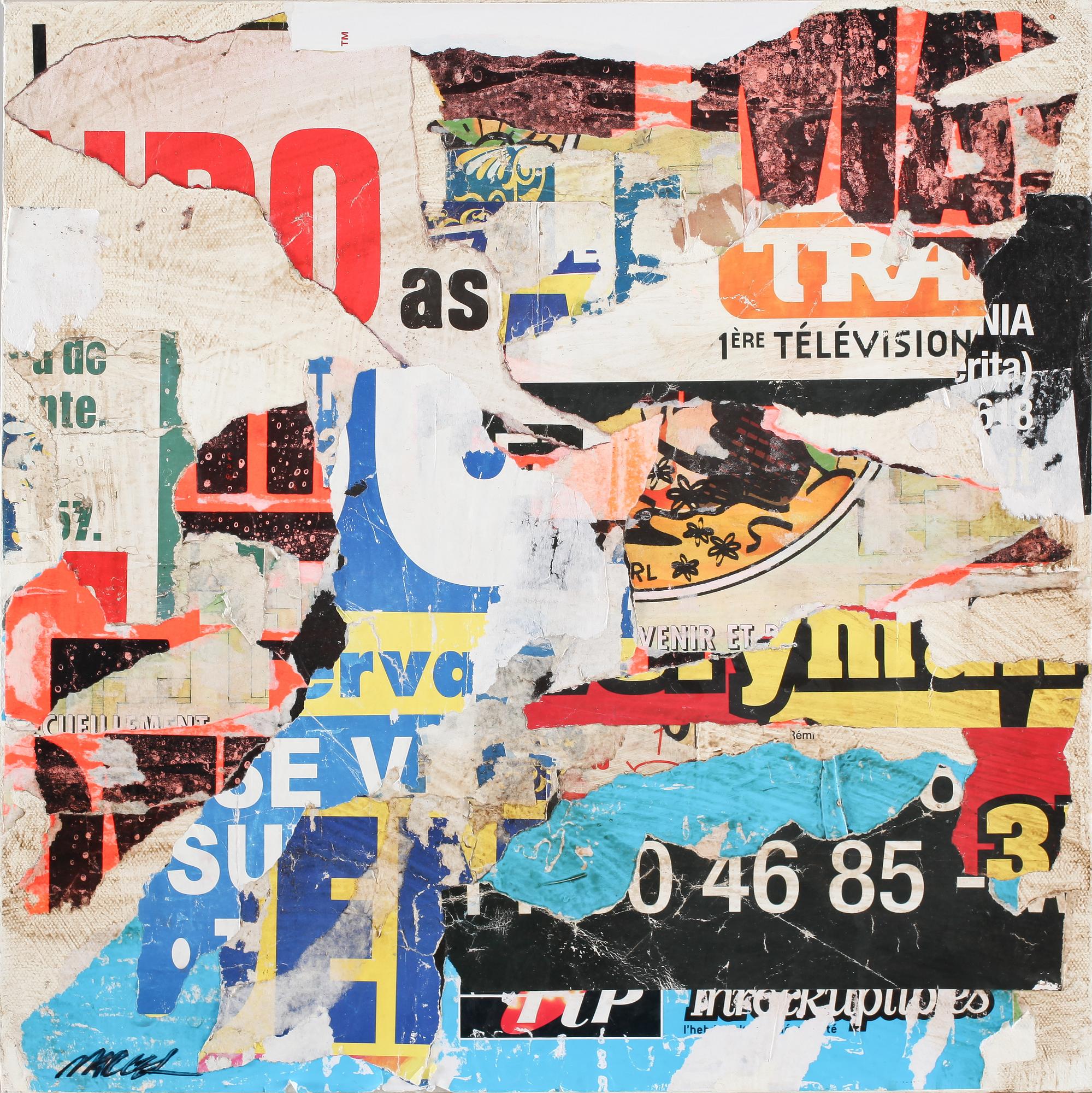 MARCEL STRÜWER, collage, signerad och daterad -07 á tergo.