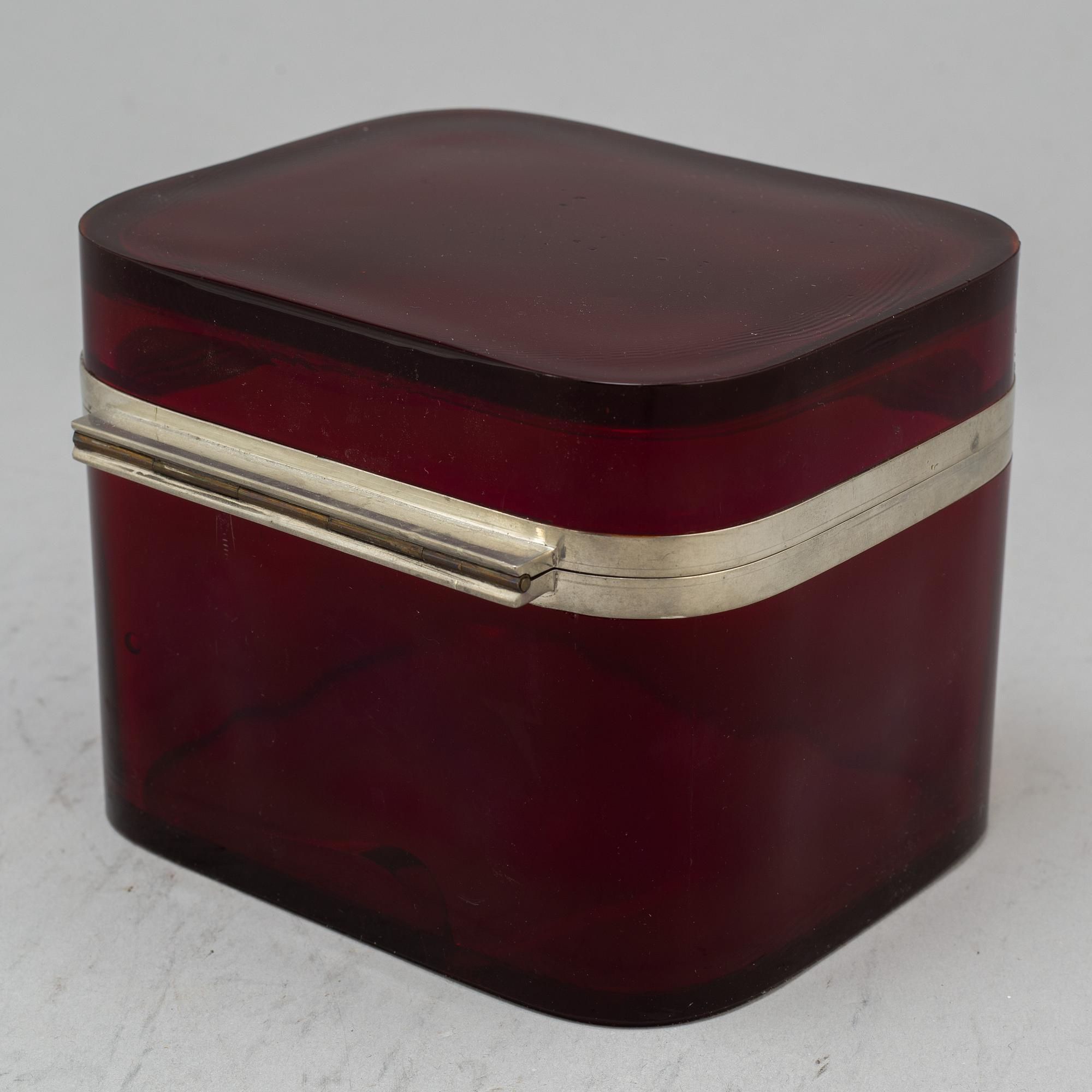 JOSEF FRANK, a glass and pewter box, for Firma Svenskt Tenn.