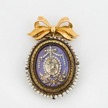 BROSCH, med rosett i 18K guld, Strömdahl,