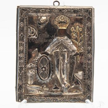 Icon with oklad, probably Russia, 19th century.