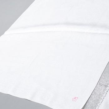 Three 19th century damask napkins.