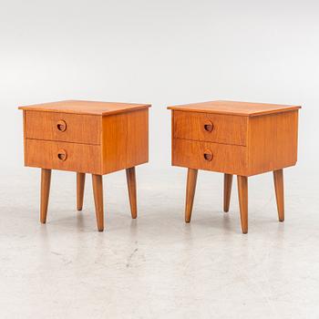 Bedside tables, a pair, 1950s/60s.