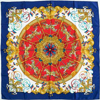 Hermès, a 'Luna Park' silk scarf.